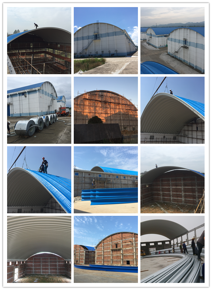 杰達(dá)鋼構(gòu)施工拱形屋頂經(jīng)驗(yàn)豐富糧食儲(chǔ)備庫(kù)拱形屋頂設(shè)計(jì)